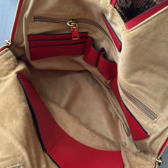 NEW Red Studded Leather Hobo Bag - Picture 5 of 6